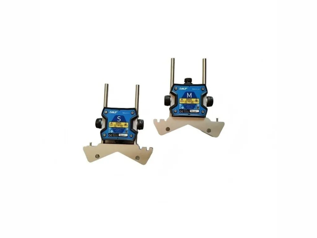 Dụng cụ căn chỉnh đồng tâm trục và dây đai: Hai đầu đo cân chỉnh trục có thanh dẫn và chân kẹp inox