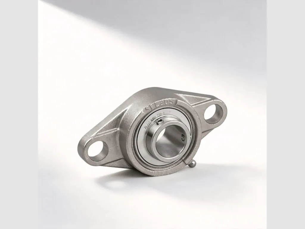 Gối đỡ UCFL: Gối mặt bích hai lỗ bằng inox có núm tra mỡ