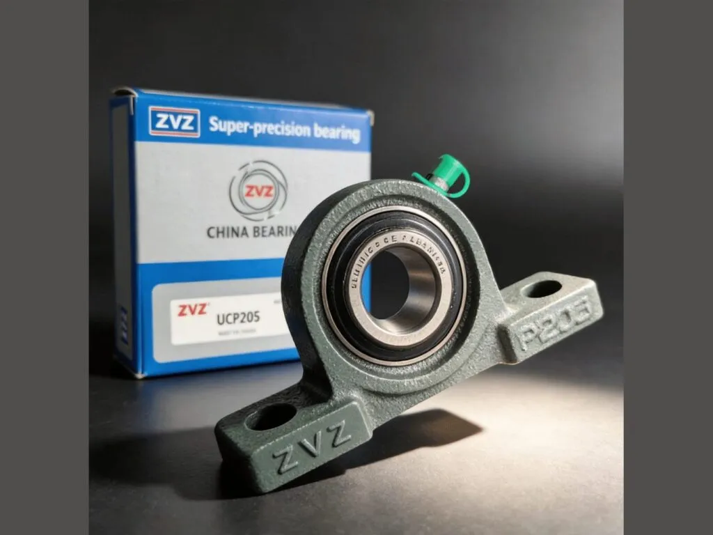 Gối đỡ UCP: Gối đỡ UCP205 cạnh hộp ZVZ, ánh sáng nền tối