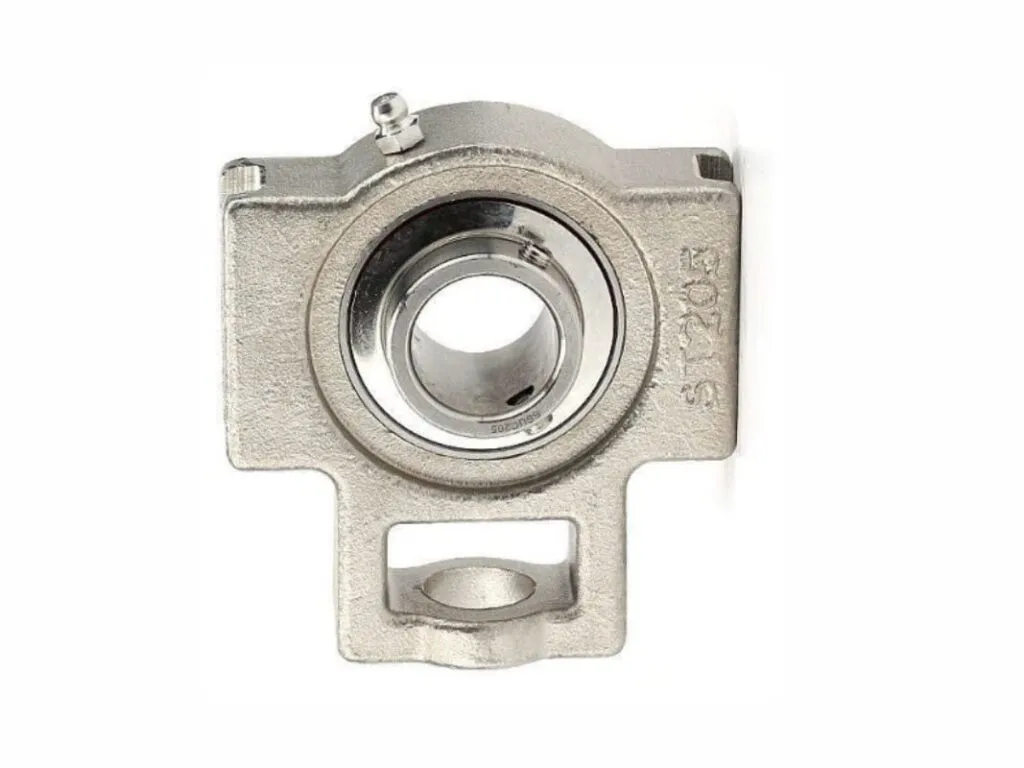 Gối đỡ UCT: Gối căng đai inox mờ mã ST205, chụp thẳng thấy rãnh trượt