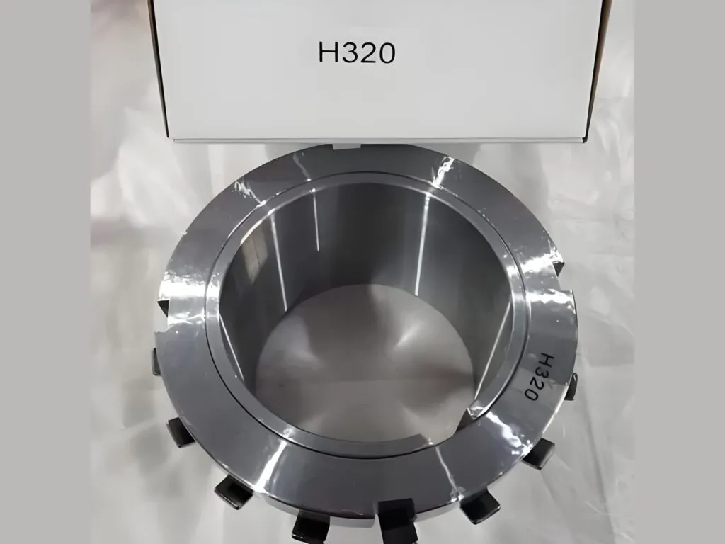 Ống lót côn vòng bi: Ống lót côn H320 trước hộp trắng, thân xẻ rãnh dọc