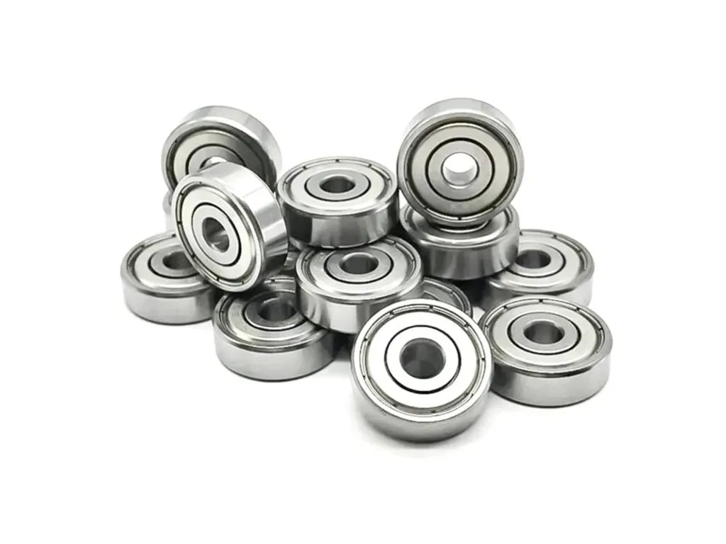 Vòng bi 608: Đống vòng bi mini lỗ nhỏ nắp thép sáng bóng chụp nghiêng