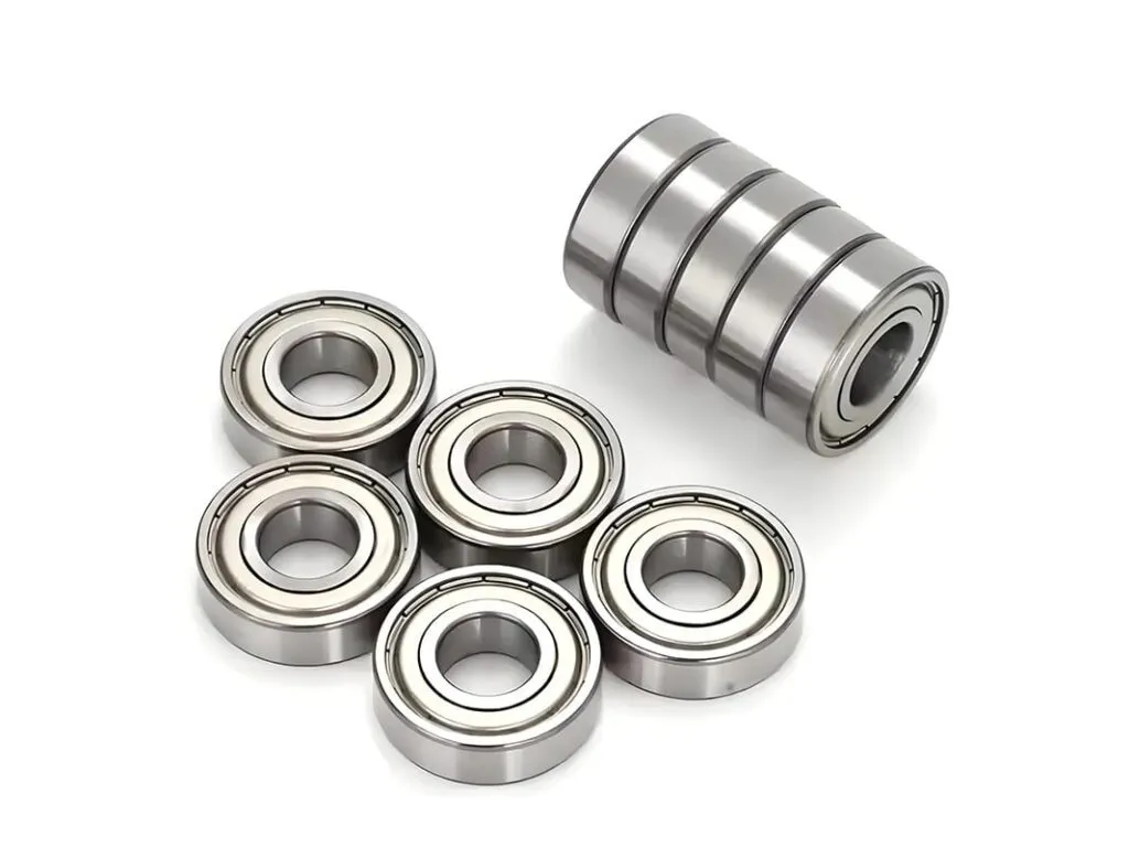 Vòng bi 608: Sáu vòng bi mini nắp thép, năm chiếc xếp chồng thành cột