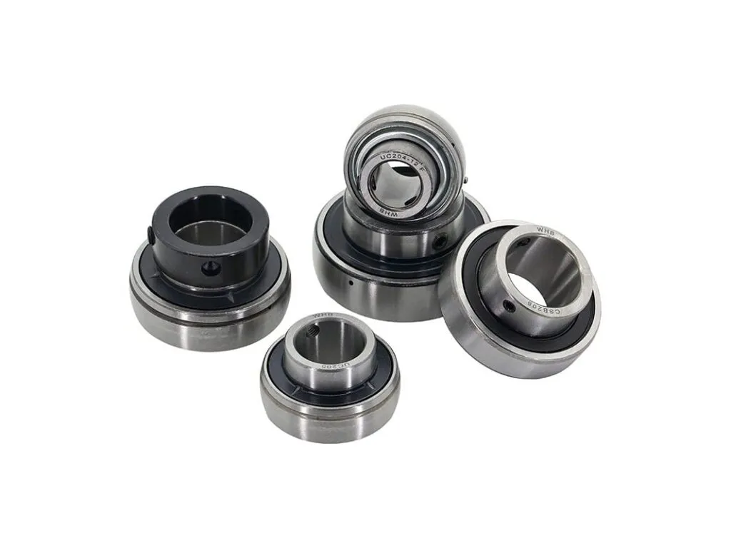 Vòng bi gối đỡ UC, YAR: Vòng bi UC đen và bạc xếp chồng, lòng trục có rãnh then