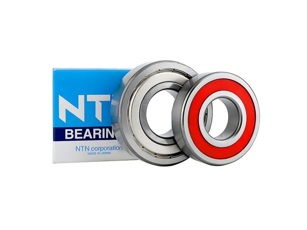Vòng bi NTN: Vòng bi nắp sắt và nắp cao su đỏ trước hộp NTN