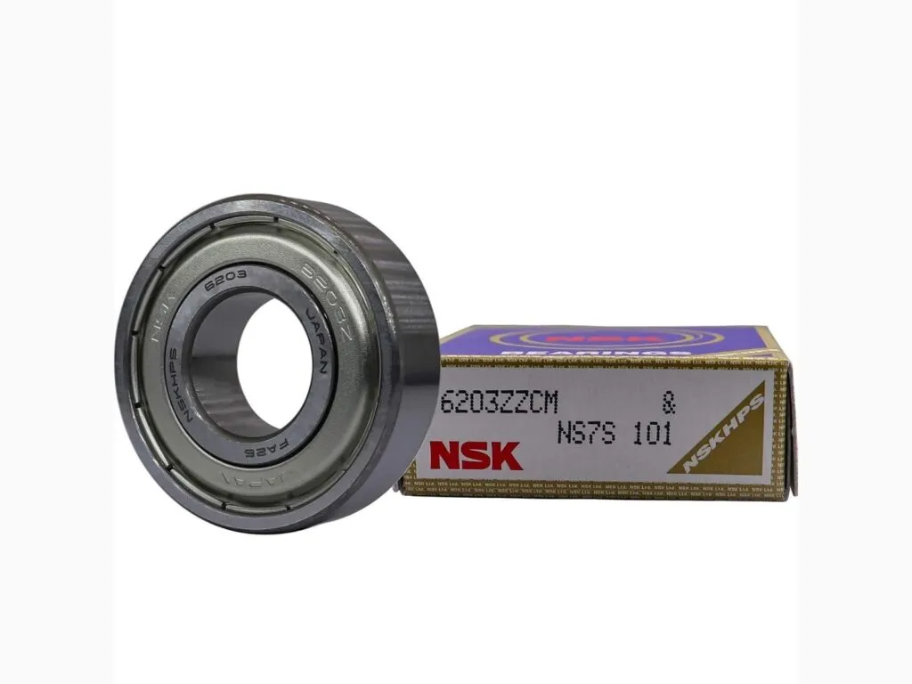 Vòng bi xe máy: Vòng bi nắp thép 6203ZZ cạnh hộp NSK
